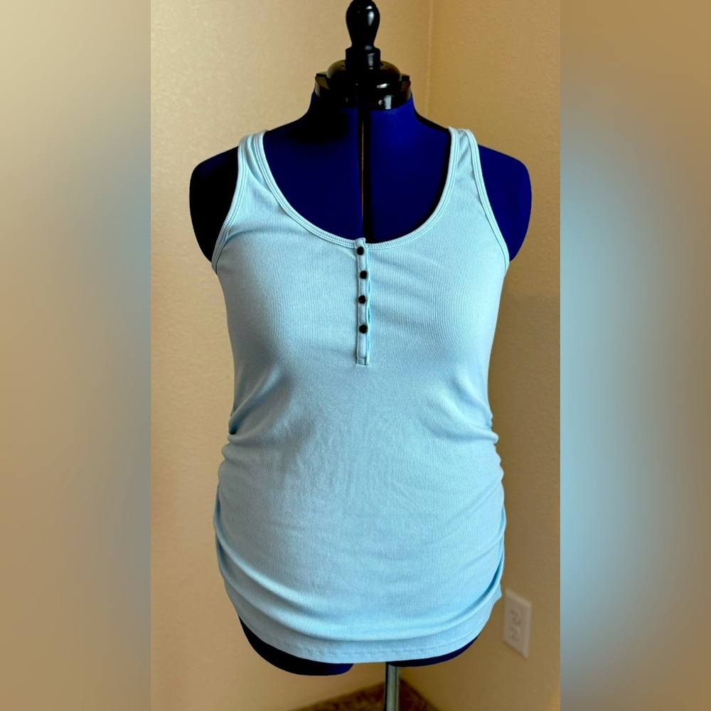 Old Navy Maternity Rib-Knit Tank Light blue Size XL